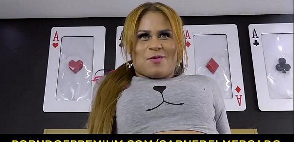  CARNE DEL MERCADO - Kinky Latina Carolina Montes newbie picked up, oiled up & banged